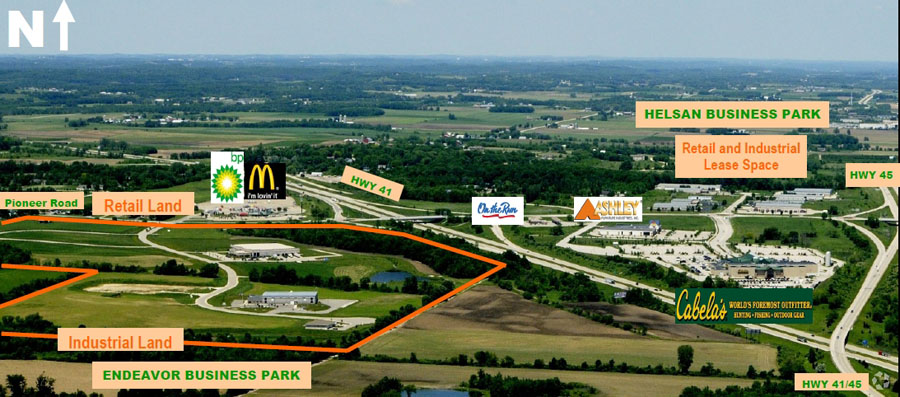 Aerial shot of endeavor business park